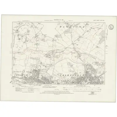 1931 Map of Kent LXXV.NW, 1934 Print