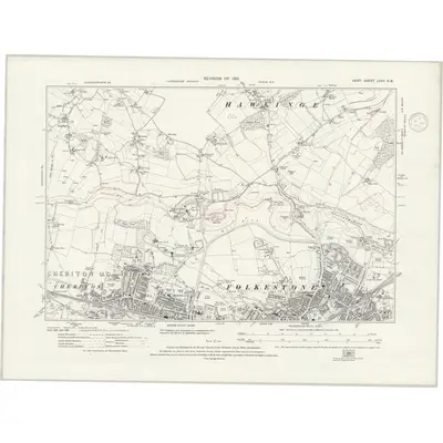 1931 Map of Kent LXXV.NW, 1938 Print