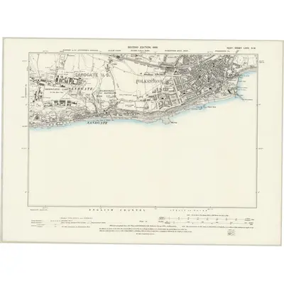1897 Map of Kent LXXV.SW, 1899 Print