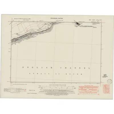 1938 Map of Kent LXXVI.NW, 1950 Print