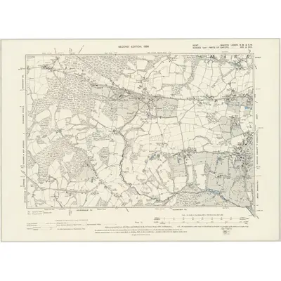 1897 Map of Kent LXXVIII.NW & SW, 1899 Print