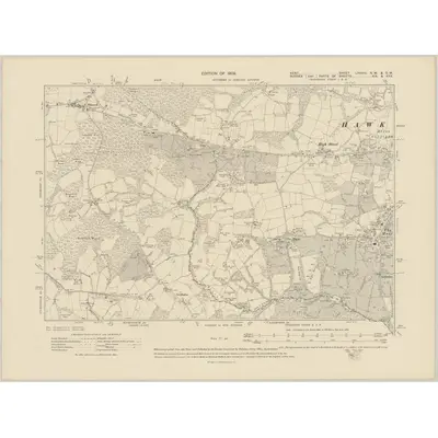 1907 Map of Kent LXXVIII.NW & SW, 1909 Print