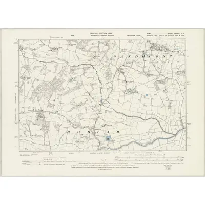 1897 Map of Kent LXXVIII.SE, 1899 Print