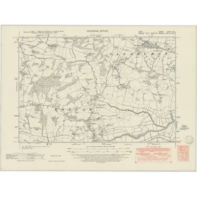 1938 Map of Kent LXXVIII.SE, 1950 Print