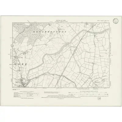 1906 Map of Kent LXXX.NE, 1933 Print