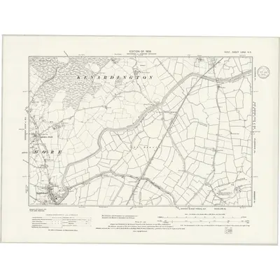 1906 Map of Kent LXXX.NE, 1939 Print