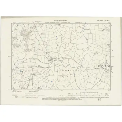 1895 Map of Kent LXXX.NW, 1899 Print