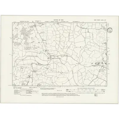 1906 Map of Kent LXXX.NW, 1935 Print