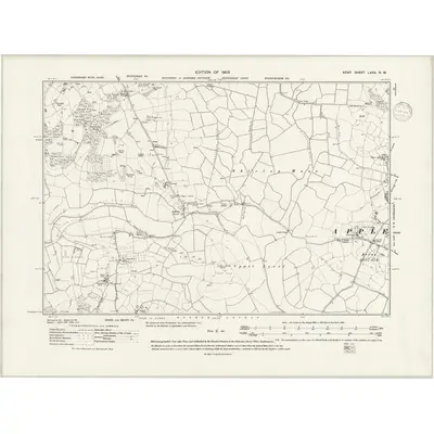 1906 Map of Kent LXXX.NW, 1938 Print