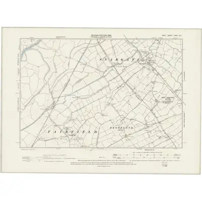 1897 Map of Kent LXXX.SE, 1899 Print