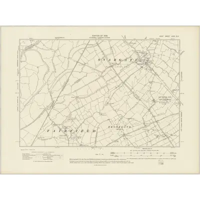 1906 Map of Kent LXXX.SE, 1908 Print