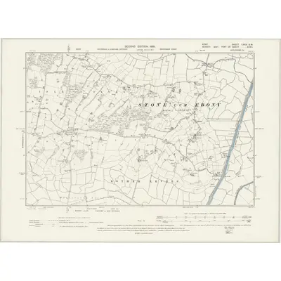 1897 Map of Kent LXXX.SW, 1899 Print