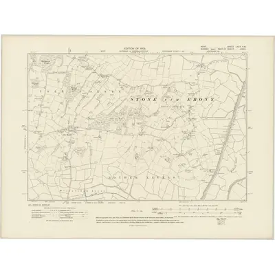 1906 Map of Kent LXXX.SW, 1909 Print
