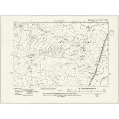 1906 Map of Kent LXXX.SW, 1938 Print