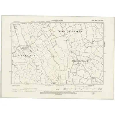 1896 Map of Kent LXXXI.NE, 1899 Print