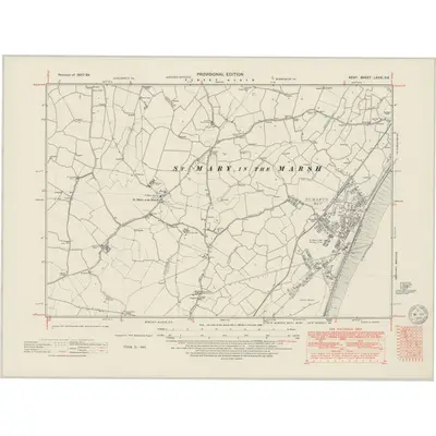 1937 Map of Kent LXXXI.SE, 1949 Print