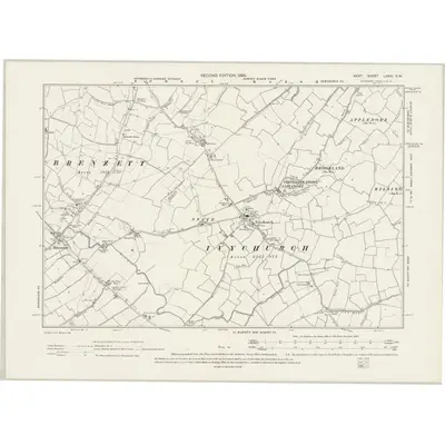 1896 Map of Kent LXXXI.SW, 1899 Print