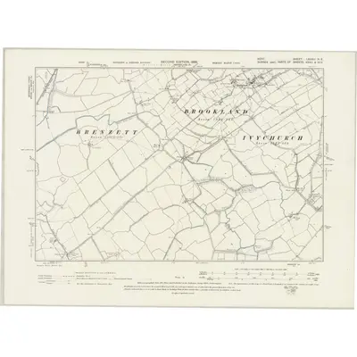 1897 Map of Kent LXXXIII.NE, 1899 Print