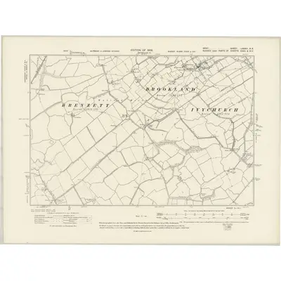 1906 Map of Kent LXXXIII.NE, 1909 Print