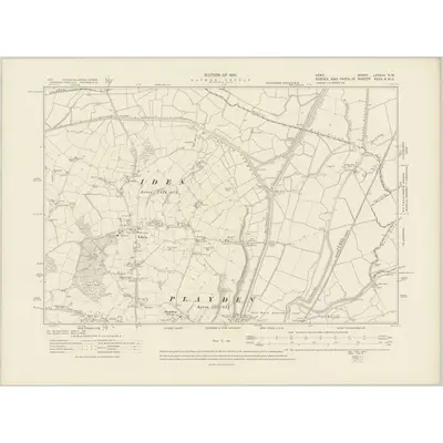 1906 Map of Kent LXXXIII.NW, 1910 Print