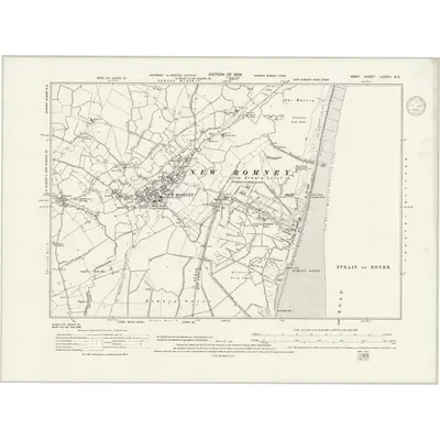 1906 Map of Kent LXXXIV.NE, 1939 Print