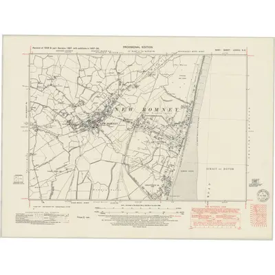 1937 Map of Kent LXXXIV.NE, 1950 Print