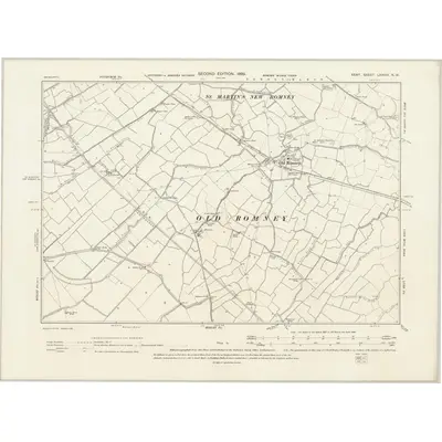 1896 Map of Kent LXXXIV.NW, 1899 Print