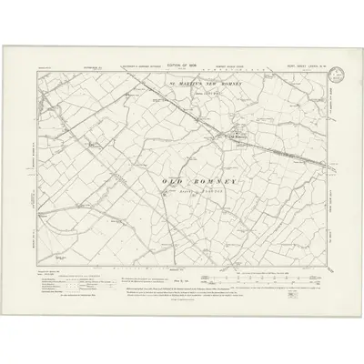 1906 Map of Kent LXXXIV.NW, 1933 Print
