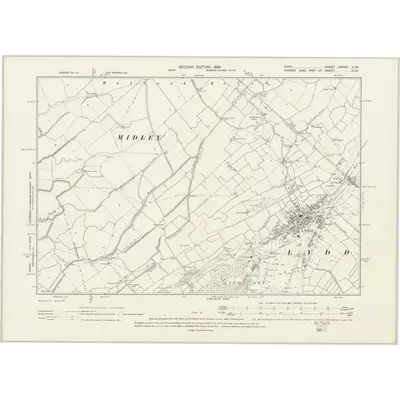 1897 Map of Kent LXXXIV.SW, 1899 Print