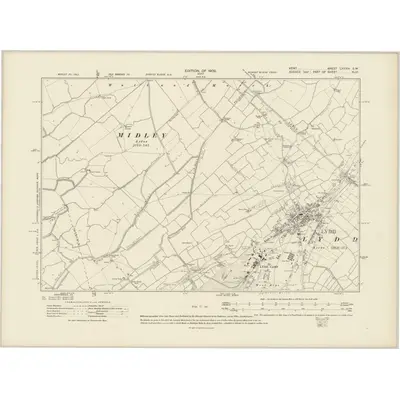 1906 Map of Kent LXXXIV.SW, 1909 Print