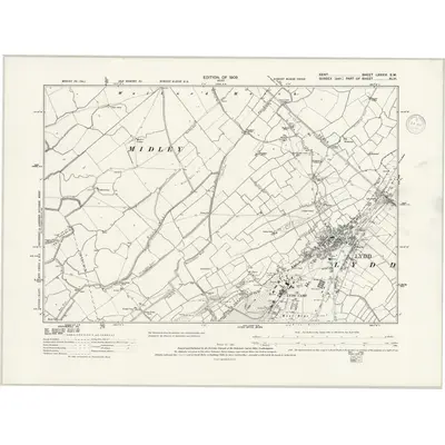 1906 Map of Kent LXXXIV.SW, 1938 Print