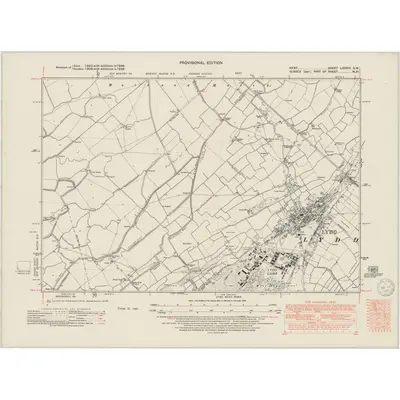 1946 Map of Kent LXXXIV.SW, 1950 Print