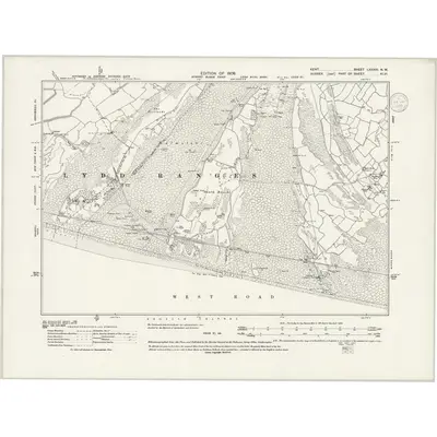 1906 Map of Kent LXXXVI.NW, 1939 Print