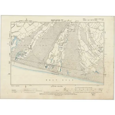 1896 Map of Kent LXXXXVI.NW, 1899 Print