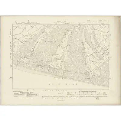 1906 Map of Kent LXXXXVI.NW, 1909 Print
