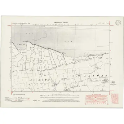 1938 Map of Kent V.SW, 1946 Print