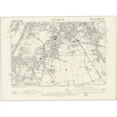 1893 Map of Kent VII.NE, 1898 Print