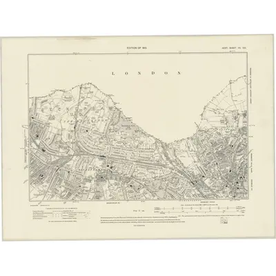 1907 Map of Kent VII.SE, 1913 Print
