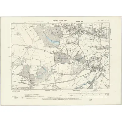 1895 Map of Kent VIII.NE, 1898 Print