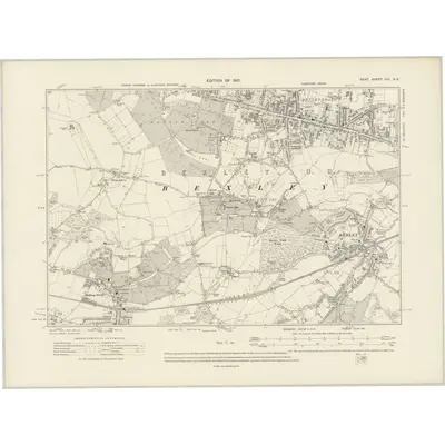 1908 Map of Kent VIII.NE, 1910 Print