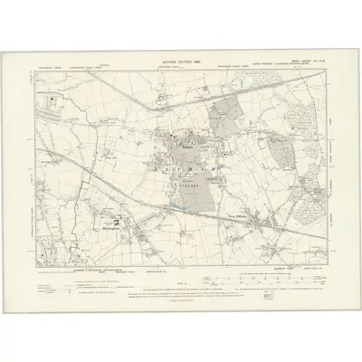 1893 Map of Kent VIII.NW, 1898 Print