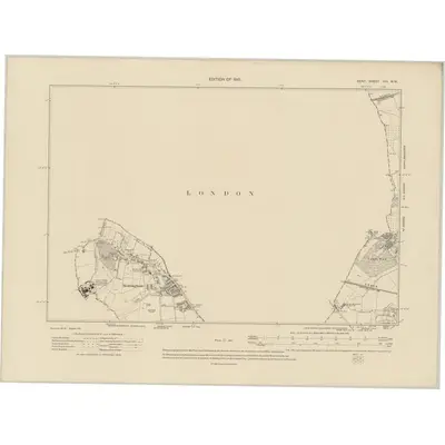 1908 Map of Kent VIII.NW, 1910 Print