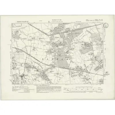 1930 Map of Kent VIII.NW, 1934 Print