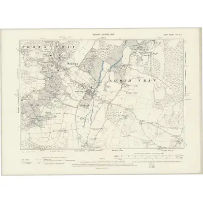 1895 Map of Kent VIII.SE, 1898 Print