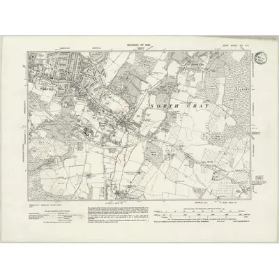 1930 Map of Kent VIII.SE, 1933 Print