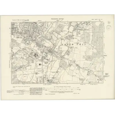 1938 Map of Kent VIII.SE, 1945 Print
