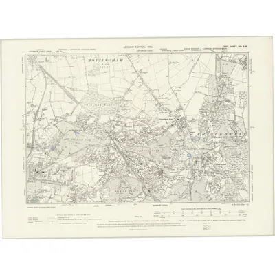 1894 Map of Kent VIII.SW, 1898 Print