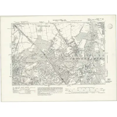 1930 Map of Kent VIII.SW, 1939 Print