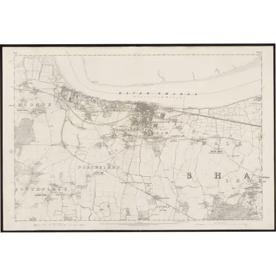 1863 Map of Kent X, 1869 Print
