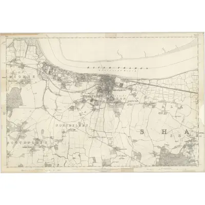1863 Map of Kent X, 1869 Print